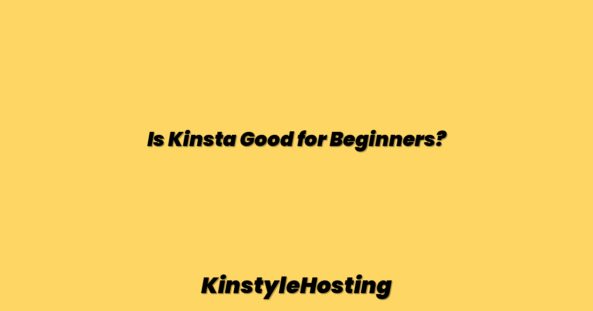 Is Kinsta Good for Beginners?